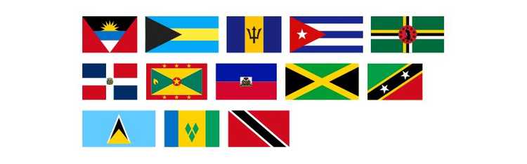 Independent Caribbean Country Flags - Sketch Resource
